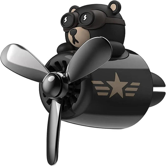 Bear pilot-themed car air freshener designed as a cute bear sitting in an airplane propeller, ideal for adding a fun touch to your car while keeping it smelling fresh