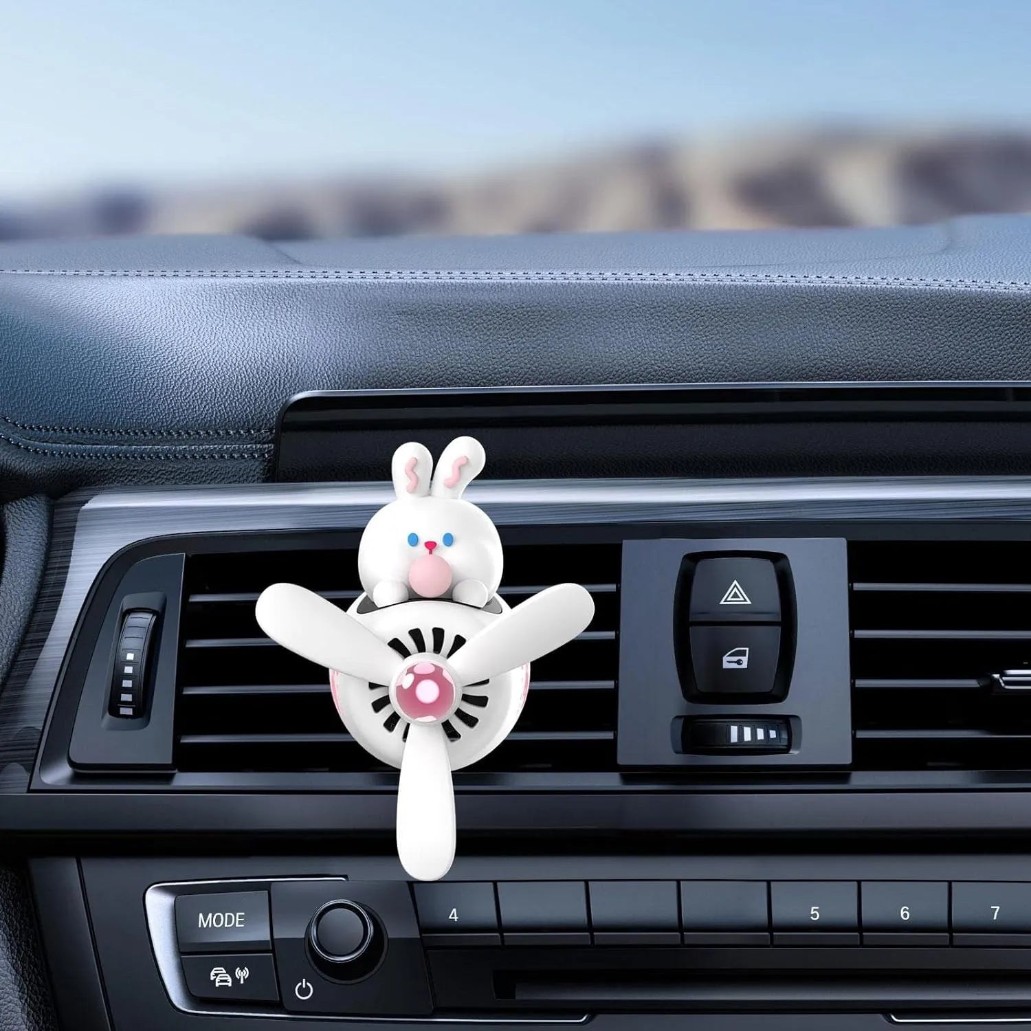 Cute Bunny Pilot Car Air Freshener Propeller Diffuser Installed in Car Vent | Fresh and Pleasant Fragrance