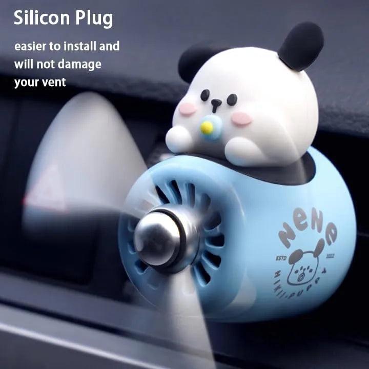 Silicon Plug of Cute Dog Pilot Car Air Freshener with Propeller Diffuser