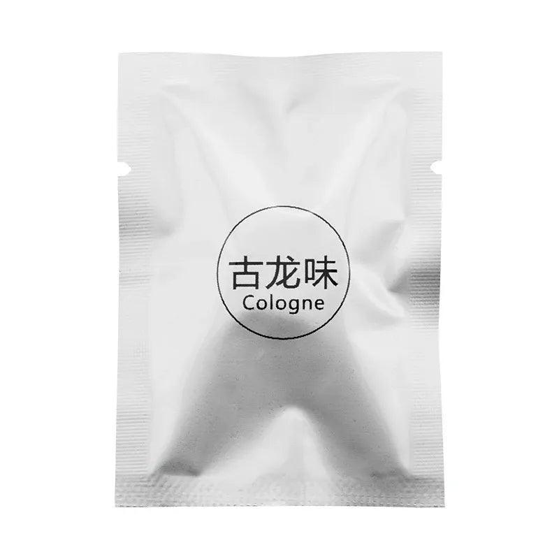 Individually packaged air freshener with a cologne scent in a silver foil packet labeled 'Cologne'.