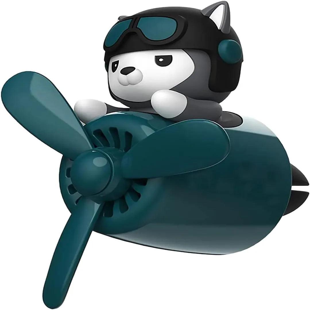 Close-up view of the Husky Dog Pilot Car Air Freshener, showcasing its design and propeller.