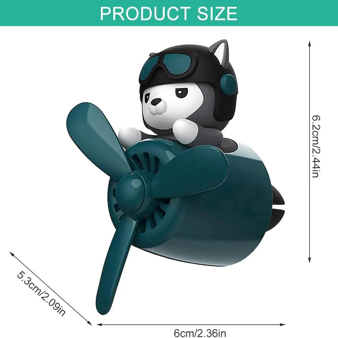 Husky Dog Pilot Car Air Freshener with dimensions labeled: 6.2 cm height, 6 cm width, 5.3 cm depth.