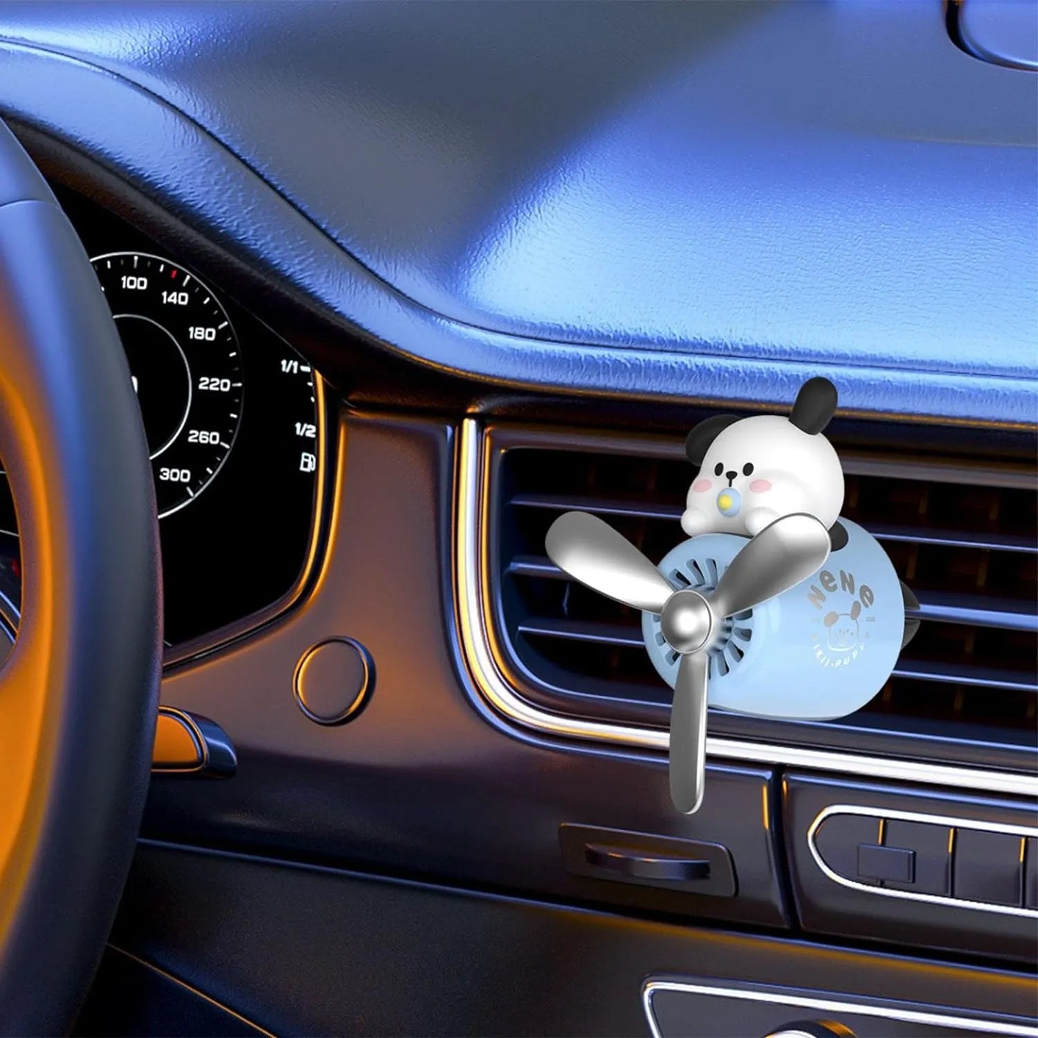 Cute Dog Pilot Car Air Freshener with Propeller Diffuser in Car Vent